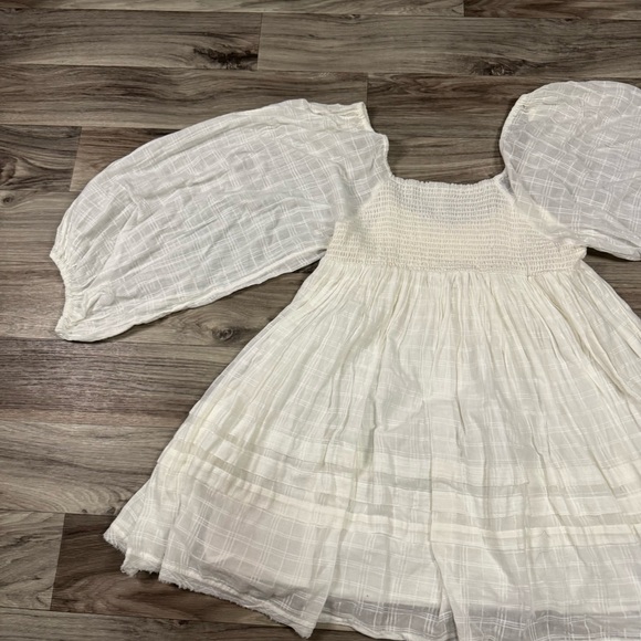 Free People Ari Boho Mini Dress Cotton Crochet Size Medium - Picture 9 of 10